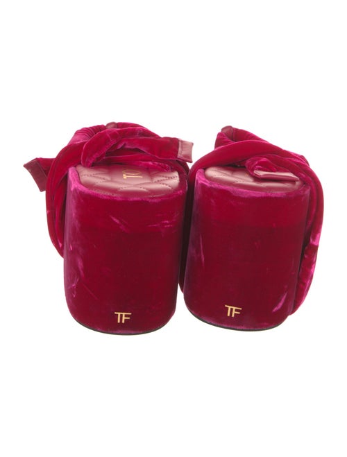 Tom Ford Velvet Leather Trim Embellishment Sandals