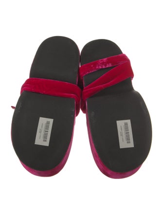 Tom Ford Velvet Leather Trim Embellishment Sandals