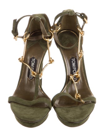Tom Ford Suede Chain-Link Accents Gladiator Sandals