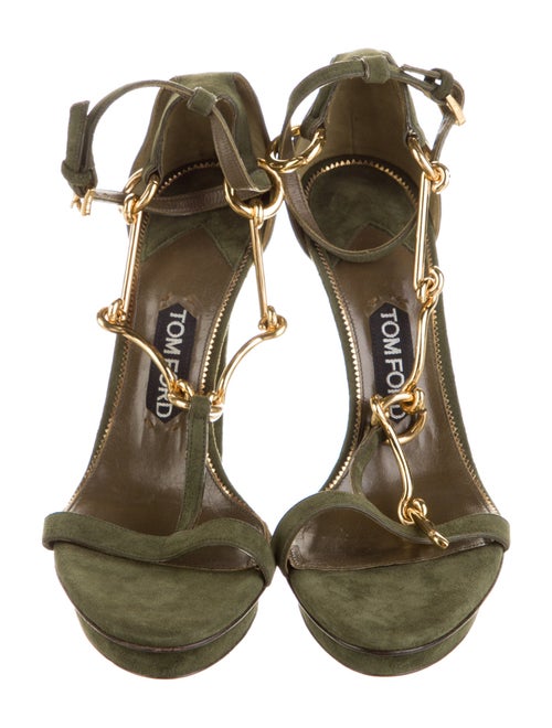 Tom Ford Suede Chain-Link Accents Gladiator Sandals