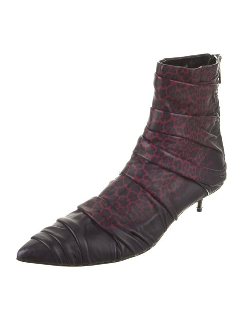 Tom Ford Leather Animal Print Sock Boots