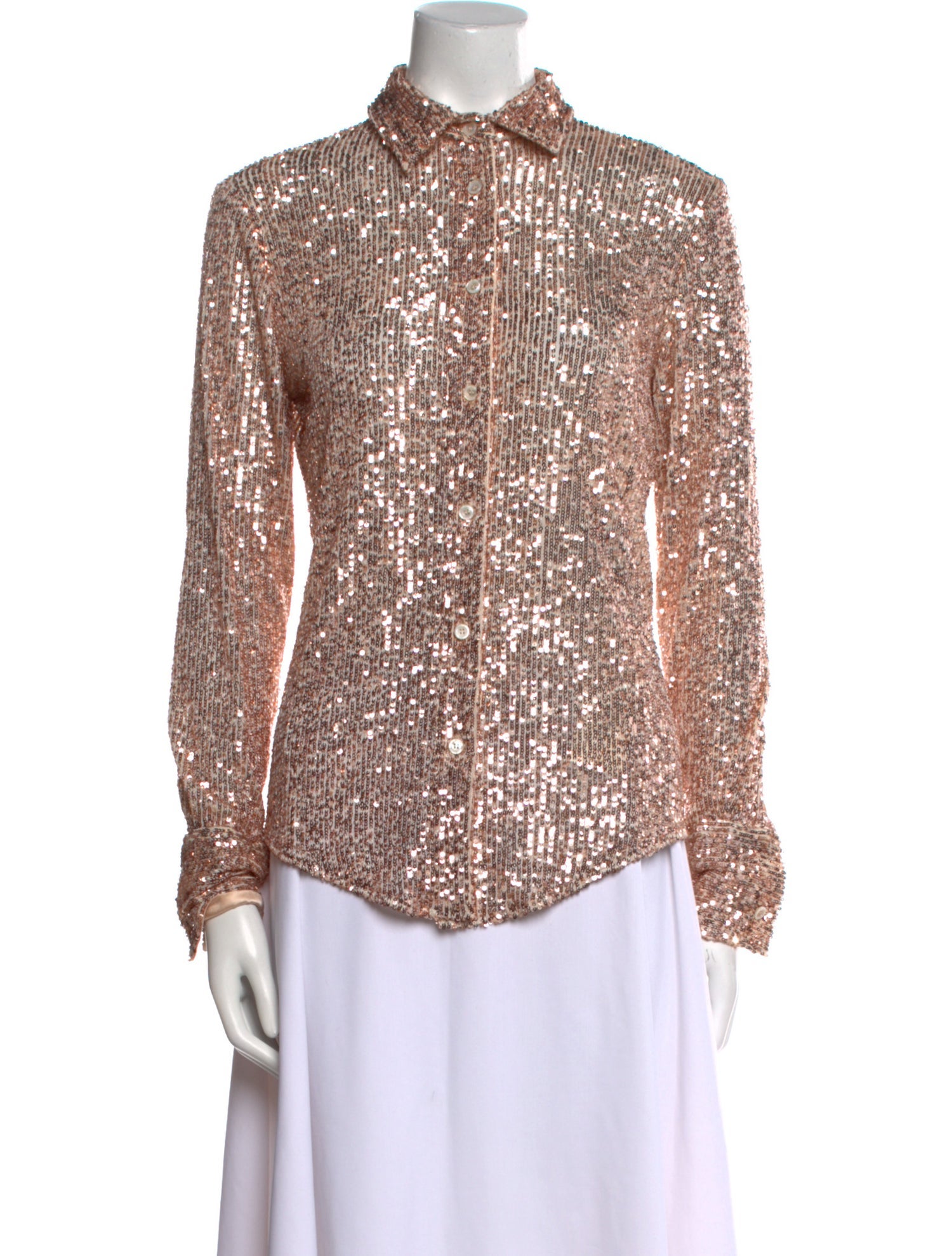 Tom Ford Printed Long Sleeve Button-Up Top