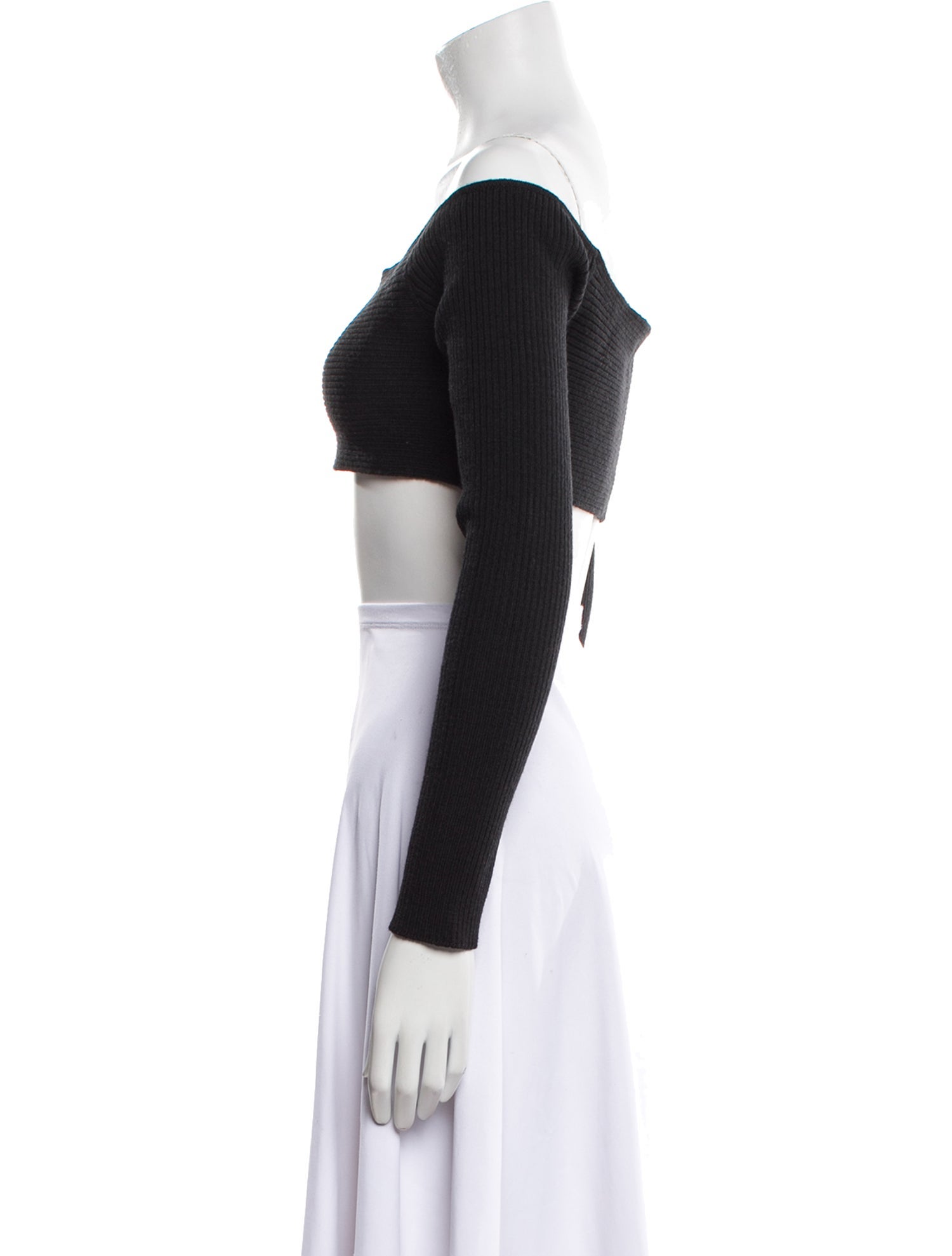 Tom Ford Off-The-Shoulder Long Sleeve Crop Top