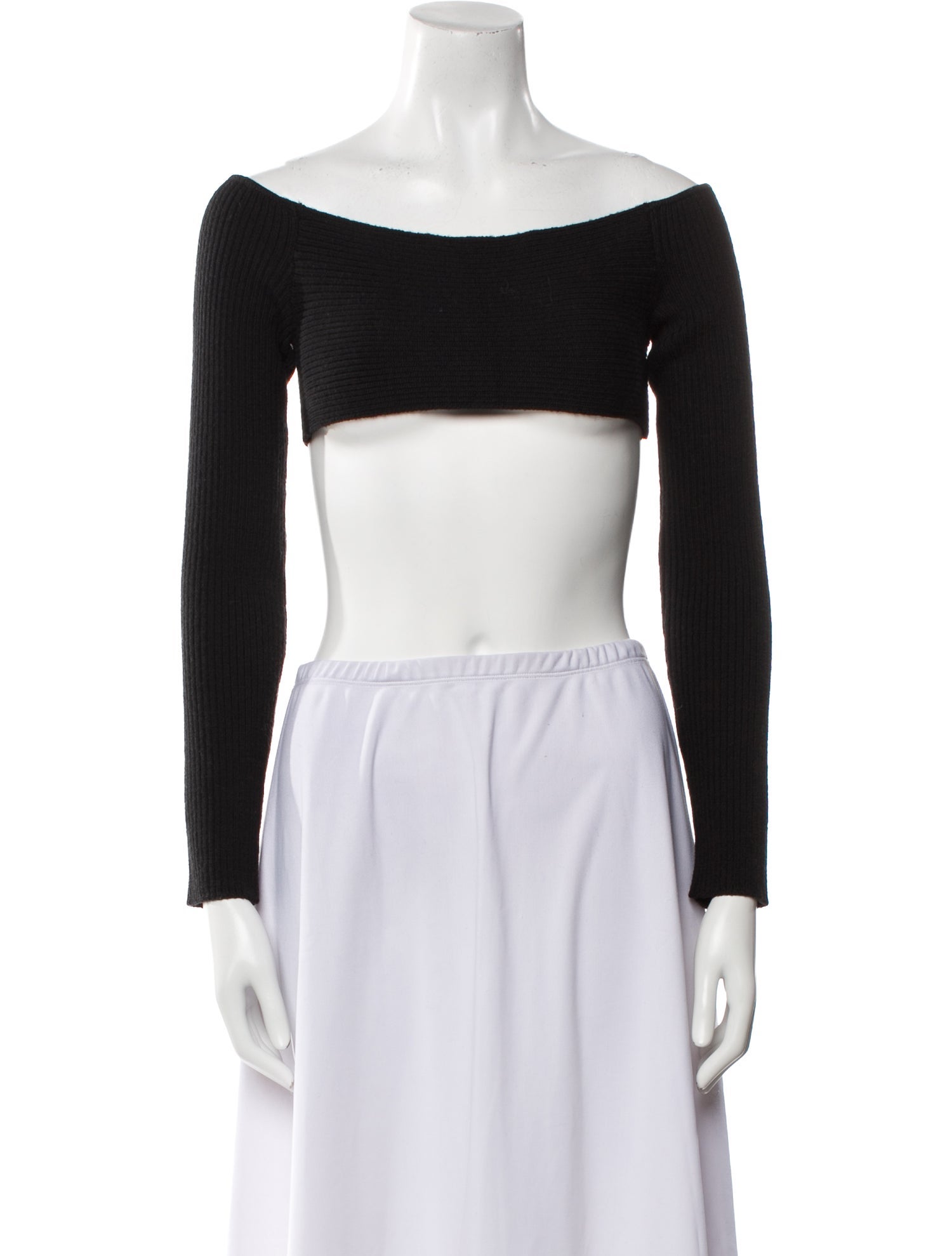 Tom Ford Bateau Neckline Long Sleeve Crop Top