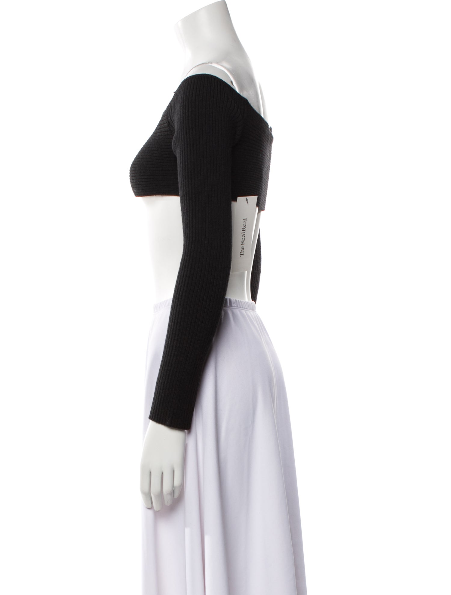 Tom Ford Bateau Neckline Long Sleeve Crop Top