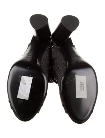 Tom Ford Nylon Leather Trim Embellishment Lace-Up Boots