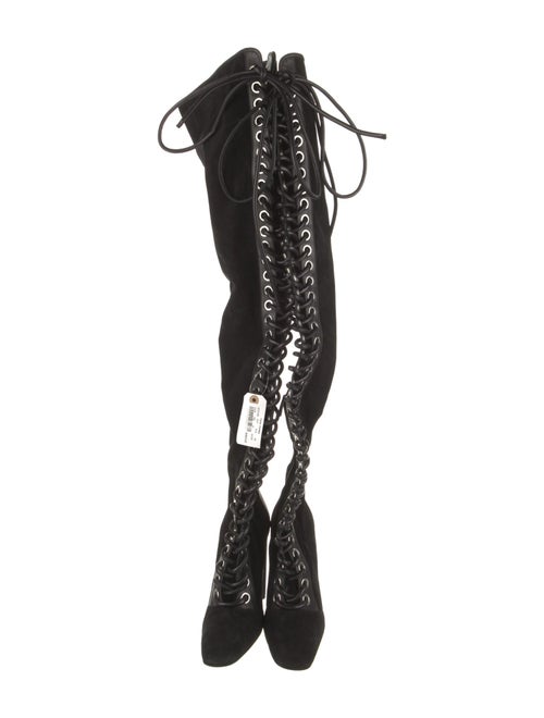 Tom Ford Suede Leather Trim Embellishment Lace-Up Boots