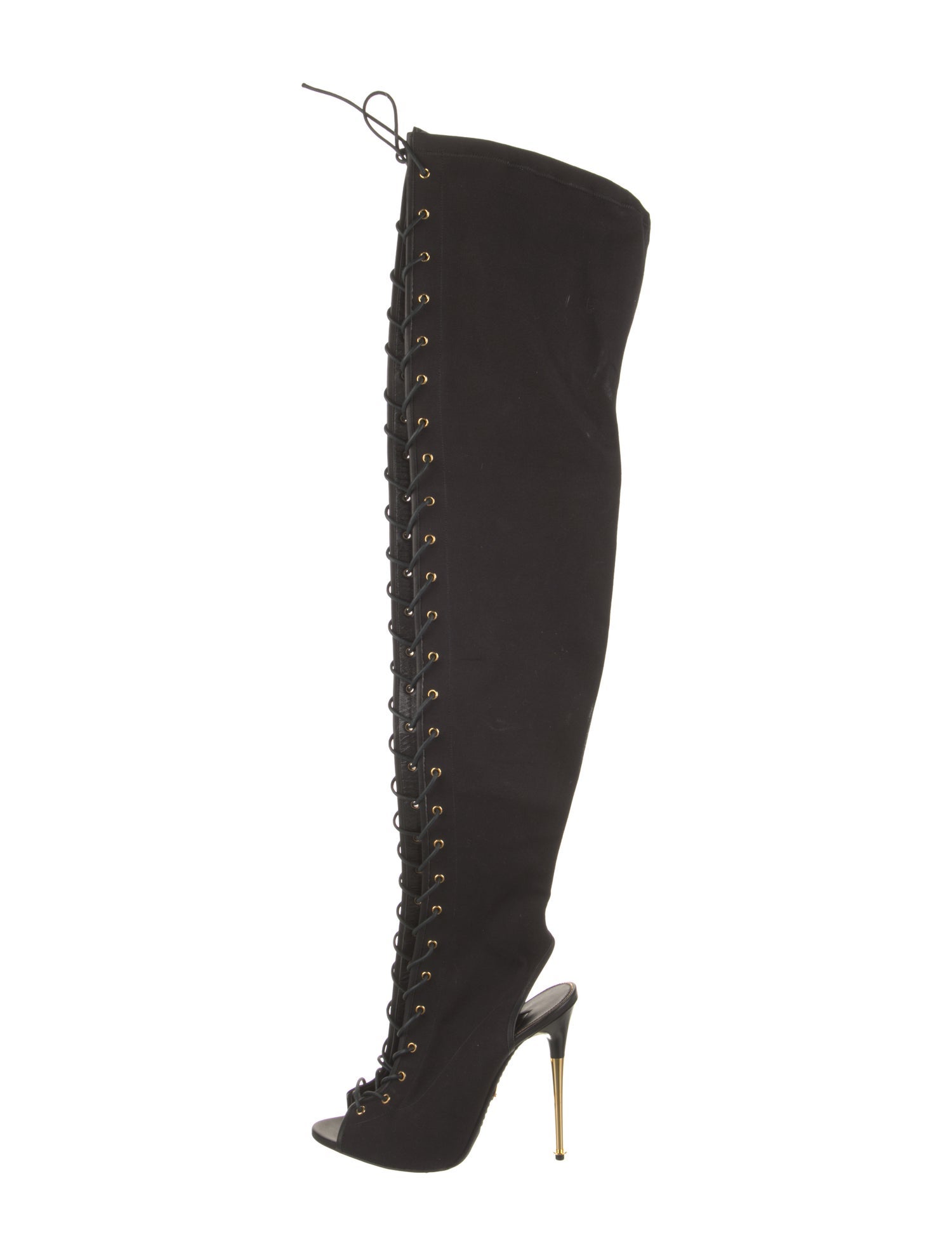 Tom Ford Canvas Leather Trim Embellishment Lace-Up Boots