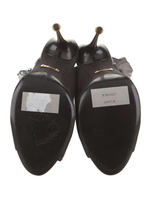 Tom Ford Canvas Leather Trim Embellishment Lace-Up Boots