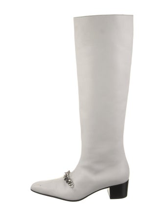 Tom Ford Leather Chain-Link Accents Riding Boots