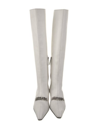 Tom Ford Leather Chain-Link Accents Riding Boots