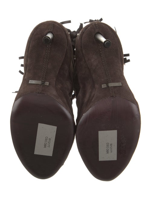 Tom Ford Suede Leather Trim Embellishment Lace-Up Boots