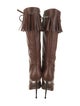 Tom Ford Leather Fringe Trim Accent Lace-Up Boots