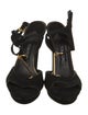 Tom Ford Suede Leather Trim Embellishment T-Strap Sandals