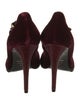 Tom Ford Velvet Leather Trim Embellishment T-Strap Pumps