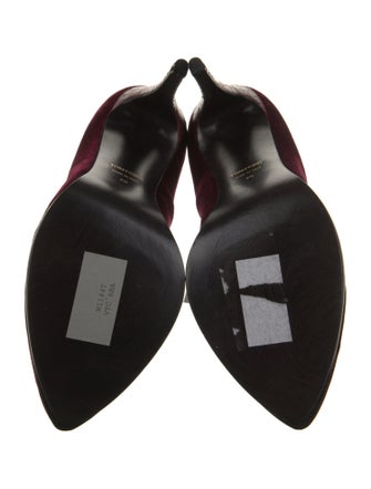 Tom Ford Velvet Leather Trim Embellishment T-Strap Pumps