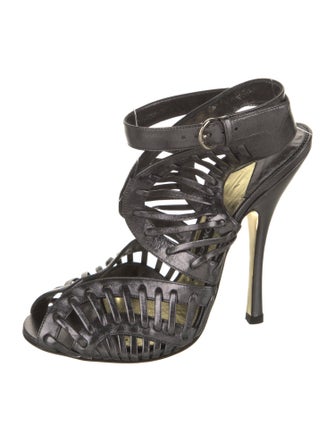 Tom Ford Leather Whipstitch Trim Sandals