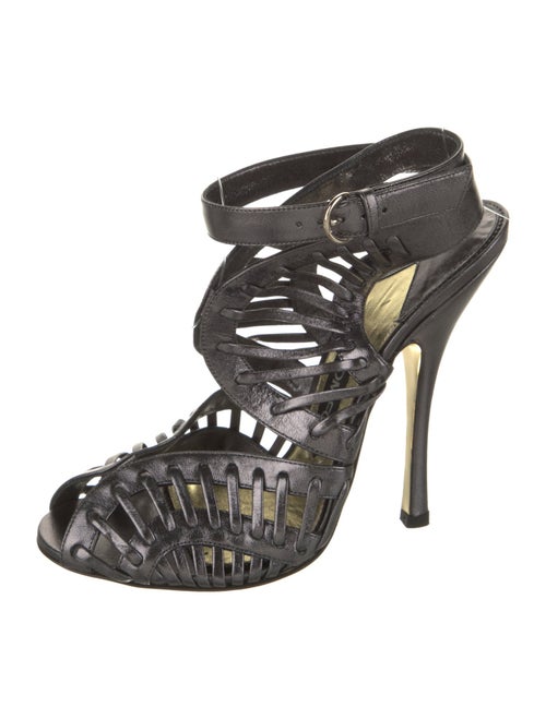 Tom Ford Leather Whipstitch Trim Sandals