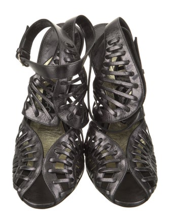 Tom Ford Leather Whipstitch Trim Sandals