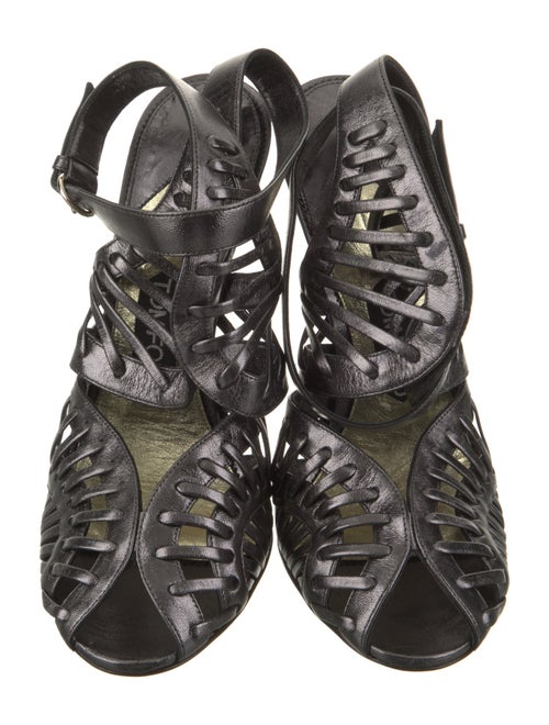 Tom Ford Leather Whipstitch Trim Sandals