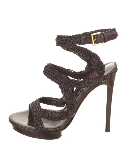 Tom Ford Patent Leather Braided Accents Sandals