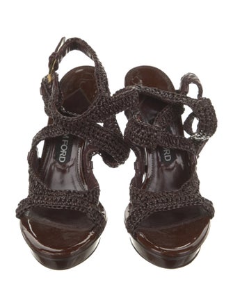 Tom Ford Patent Leather Braided Accents Sandals
