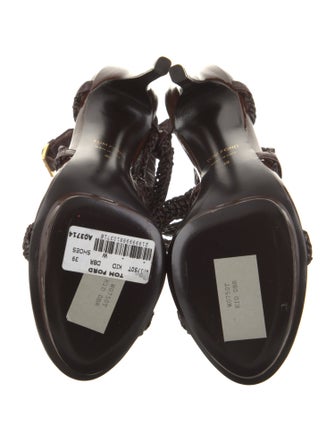 Tom Ford Patent Leather Braided Accents Sandals