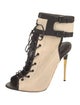 Tom Ford Canvas Animal Print Lace-Up Boots