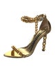 Tom Ford Patent Leather Chain-Link Accents Sandals