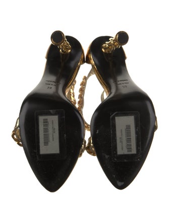 Tom Ford Patent Leather Chain-Link Accents Sandals