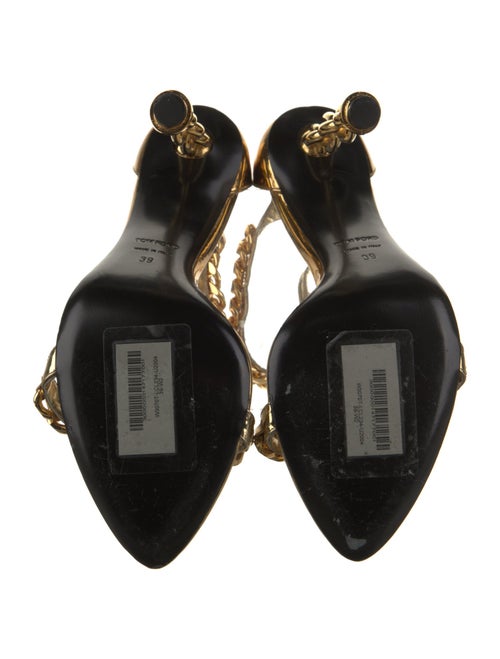 Tom Ford Patent Leather Chain-Link Accents Sandals