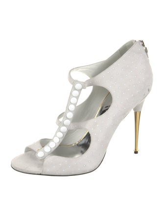 Tom Ford Suede Studded Accents T-Strap Sandals
