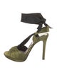 Tom Ford Satin Leather Trim Embellishment Sandals