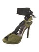 Tom Ford Satin Leather Trim Embellishment Sandals