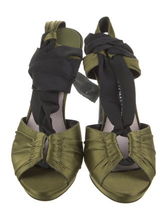 Tom Ford Satin Leather Trim Embellishment Sandals