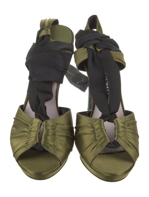 Tom Ford Satin Leather Trim Embellishment Sandals