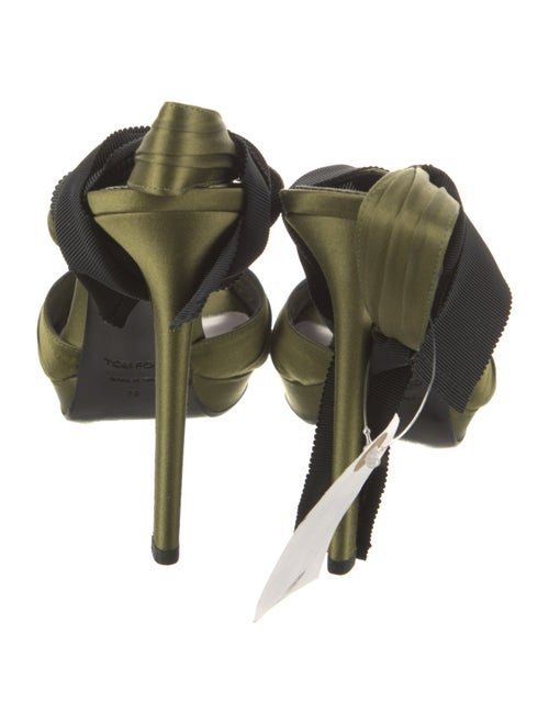 Tom Ford Satin Leather Trim Embellishment Sandals