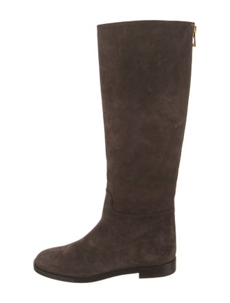 Tom Ford Suede Leather Trim Embellishment Riding Boots