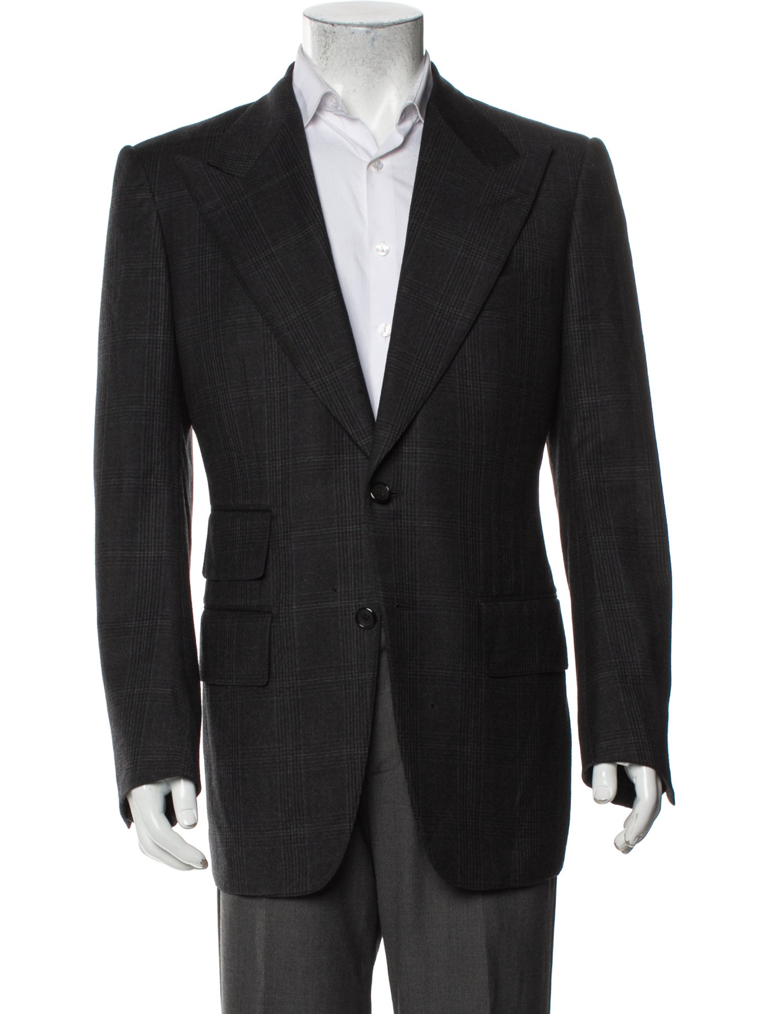 Tom Ford Cashmere Plaid Print Blazer