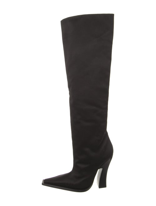 Tom Ford Satin Leather Trim Embellishment Boots