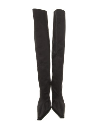 Tom Ford Satin Leather Trim Embellishment Boots