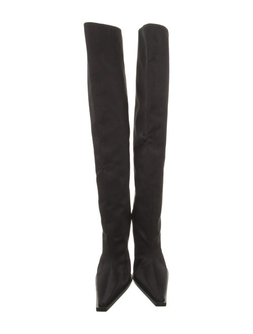 Tom Ford Satin Leather Trim Embellishment Boots
