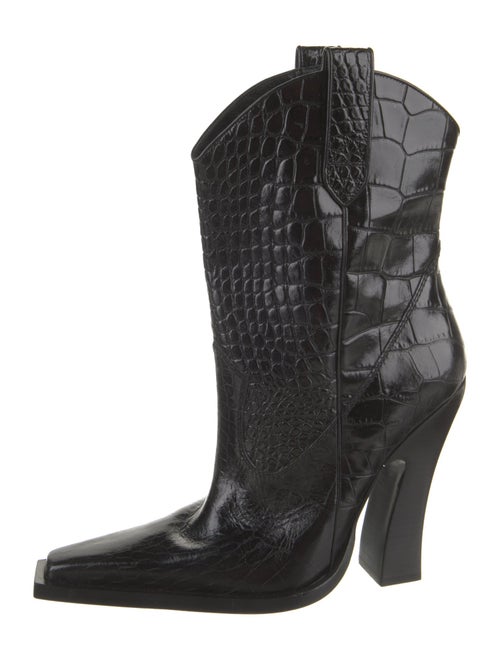 Tom Ford Leather Animal Print Western Boots