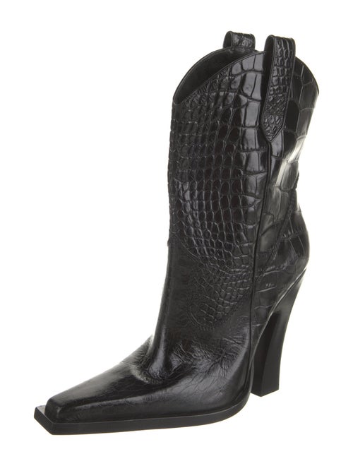 Tom Ford Leather Animal Print Western Boots