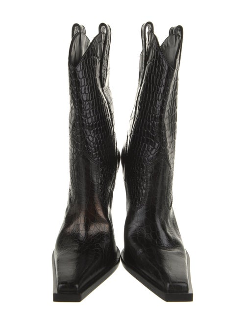 Tom Ford Leather Animal Print Western Boots