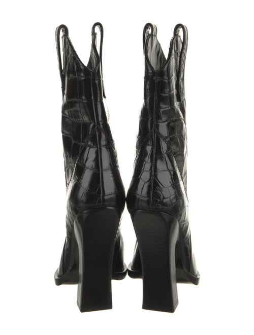 Tom Ford Leather Animal Print Western Boots