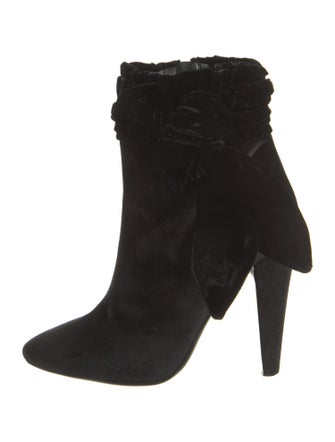 Tom Ford Velvet Pleated Accents Boots