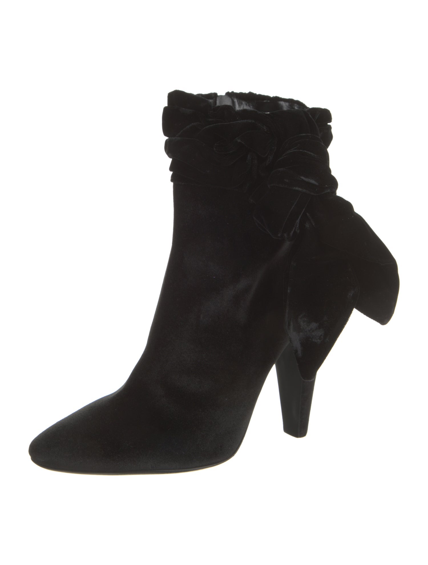 Tom Ford Velvet Pleated Accents Boots