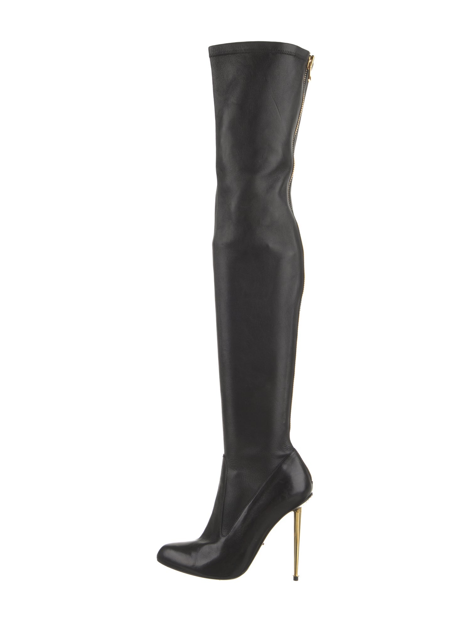 Tom Ford Leather Fringe Trim Accent Sock Boots