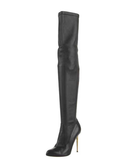 Tom Ford Leather Fringe Trim Accent Sock Boots